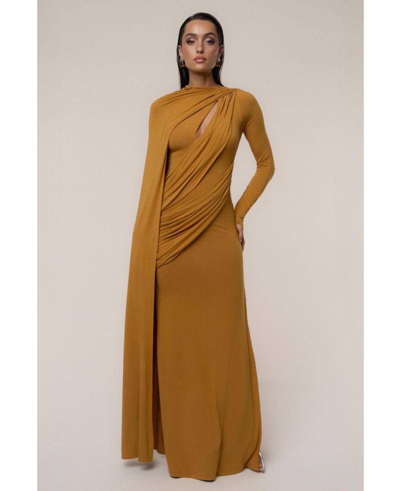 Women's Draped Elegance Cape Dress