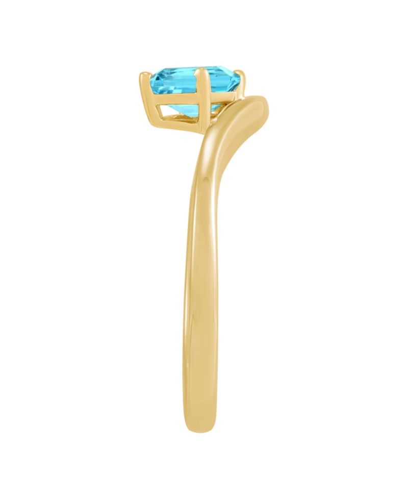 Swiss Blue Topaz (5/8 ct. t.w.) & Diamond Accent Ring in 14k Yellow Gold-Plated Sterling Silver