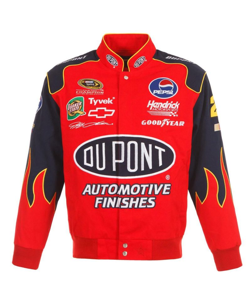 Men's Red Jeff Gordon DuPont Twill Driver Uniform Full-Snap Jacket