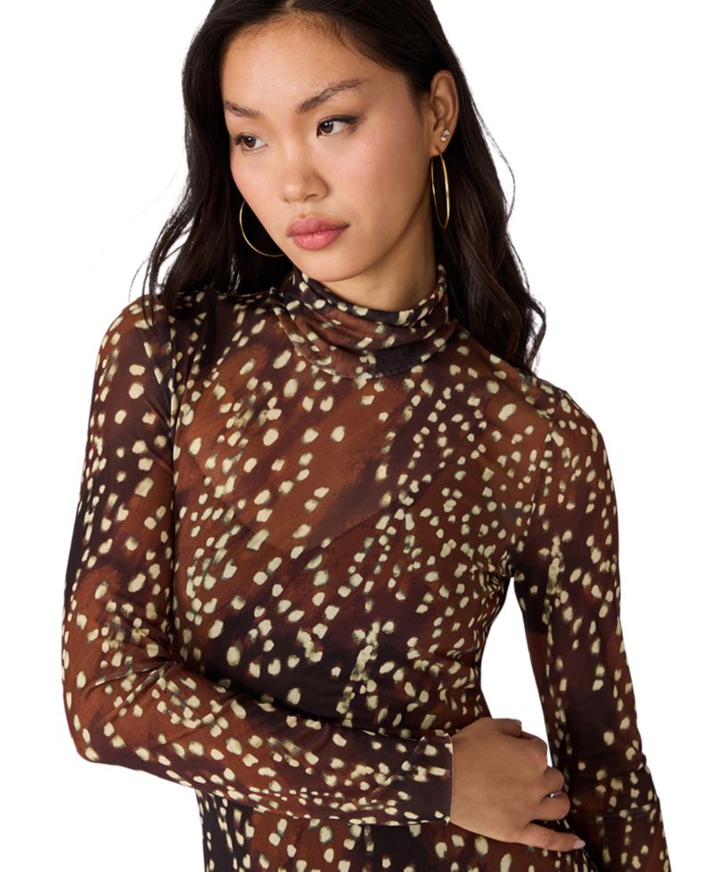 Vivara Mock Neck Long-Sleeve Maxi Dress