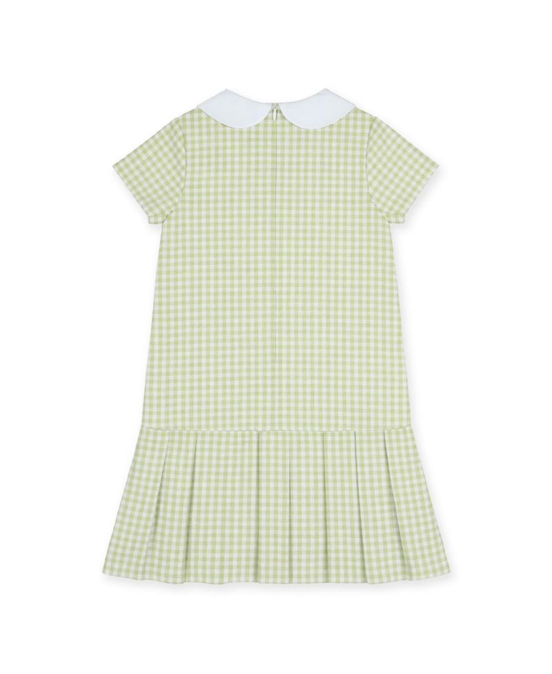 Girls (4-6X) Check Dress with Pleated Skirt And Bows