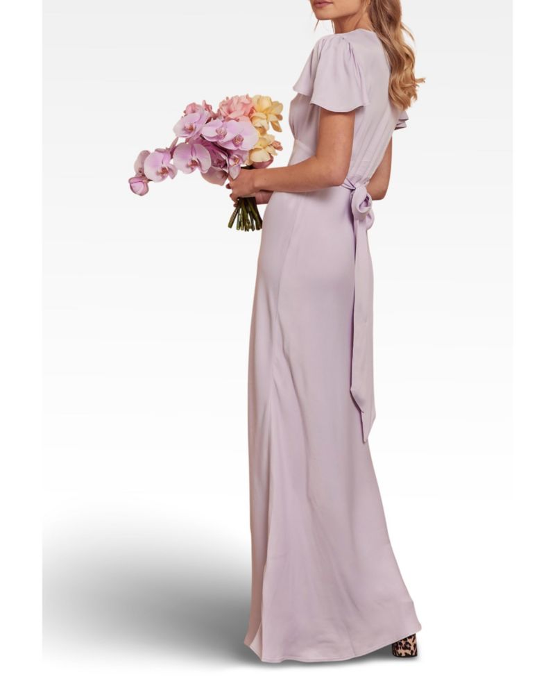 Women's Chelsea Satin V-Neck Bridesmaid Dress