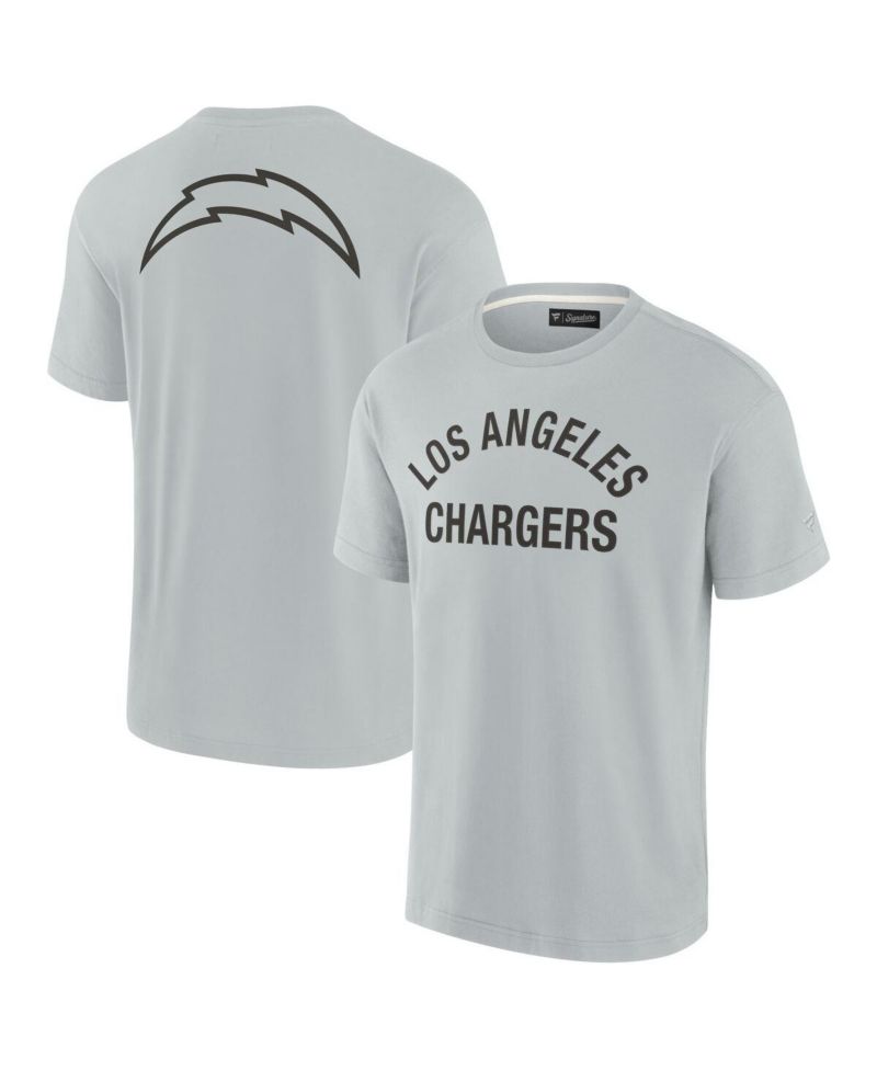 Men's and Women's Gray Los Angeles Chargers Super Soft Short Sleeve T-shirt