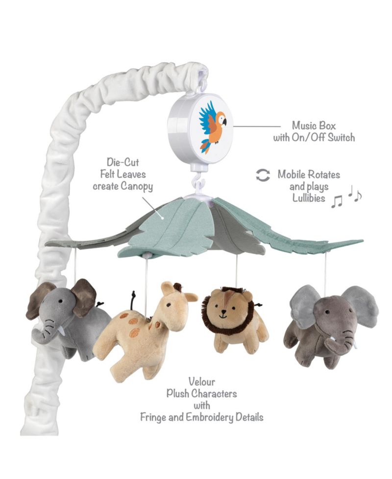 Baby Jungle Friends Musical Crib Mobile