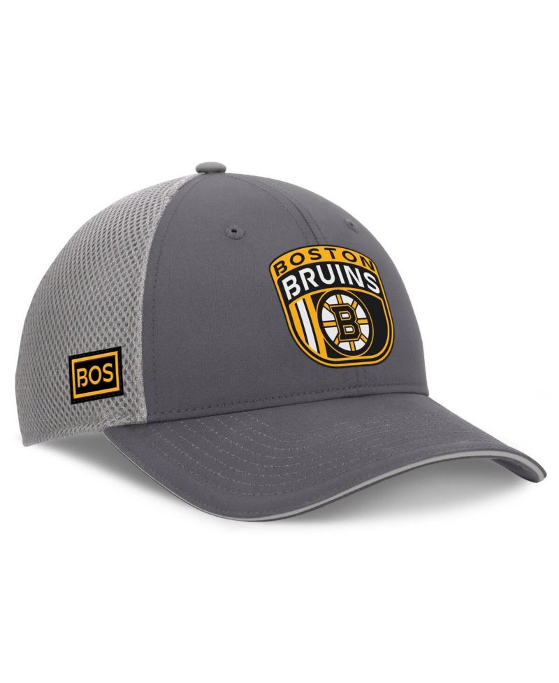 Men's Gray Boston Bruins Authentic Pro Home Ice Trucker Adjustable Hat
