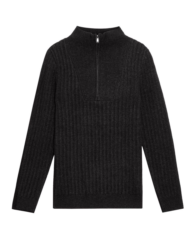 Men's Ribbed Half Zip Sweater
