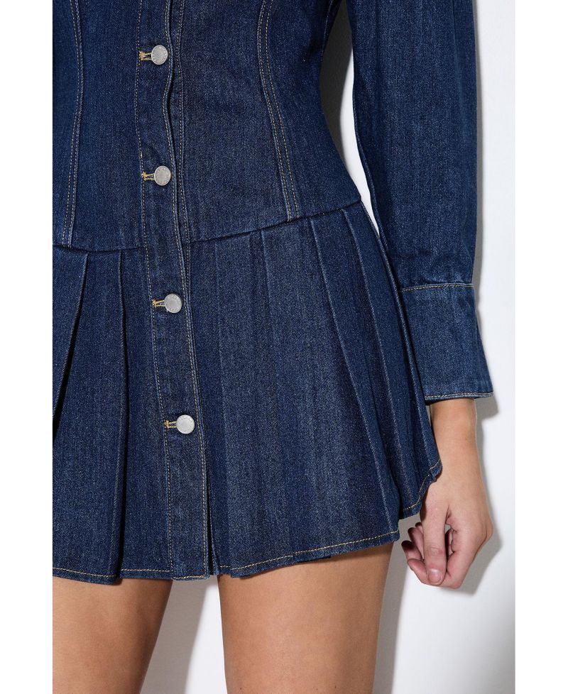 Women's Premium Denim Balloon Sleeve Dress