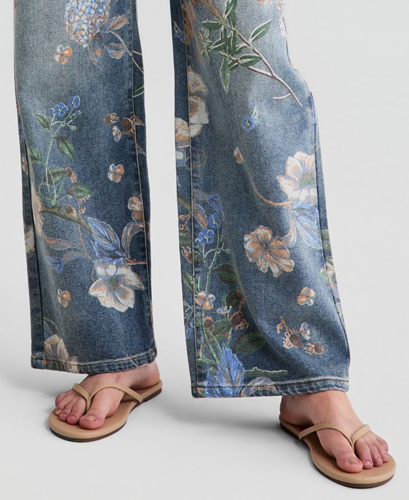 Women's High Rise Floral Jeans