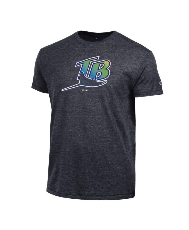 Men's Black Tampa Bay Rays Cooperstown Logo Tri-Blend T-Shirt