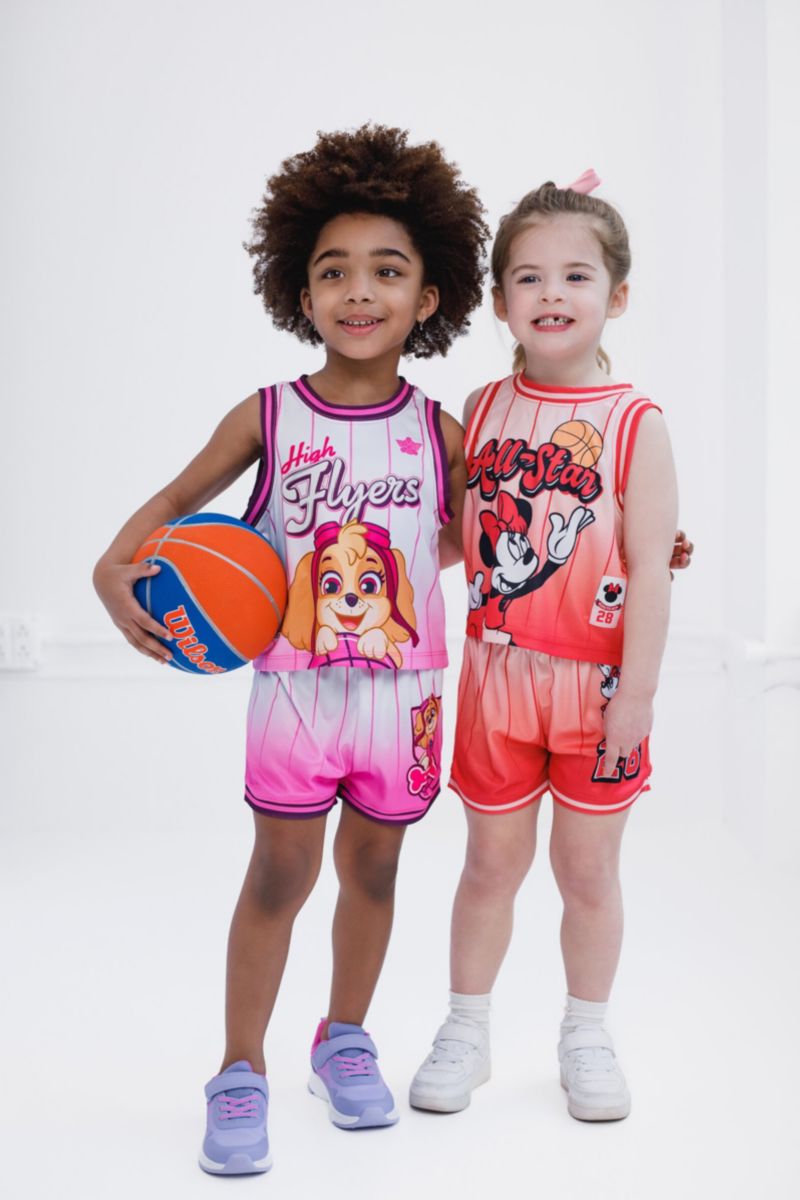 Girls Mesh Jersey Tank Top and Basketball Shorts Athletic Outfit Set