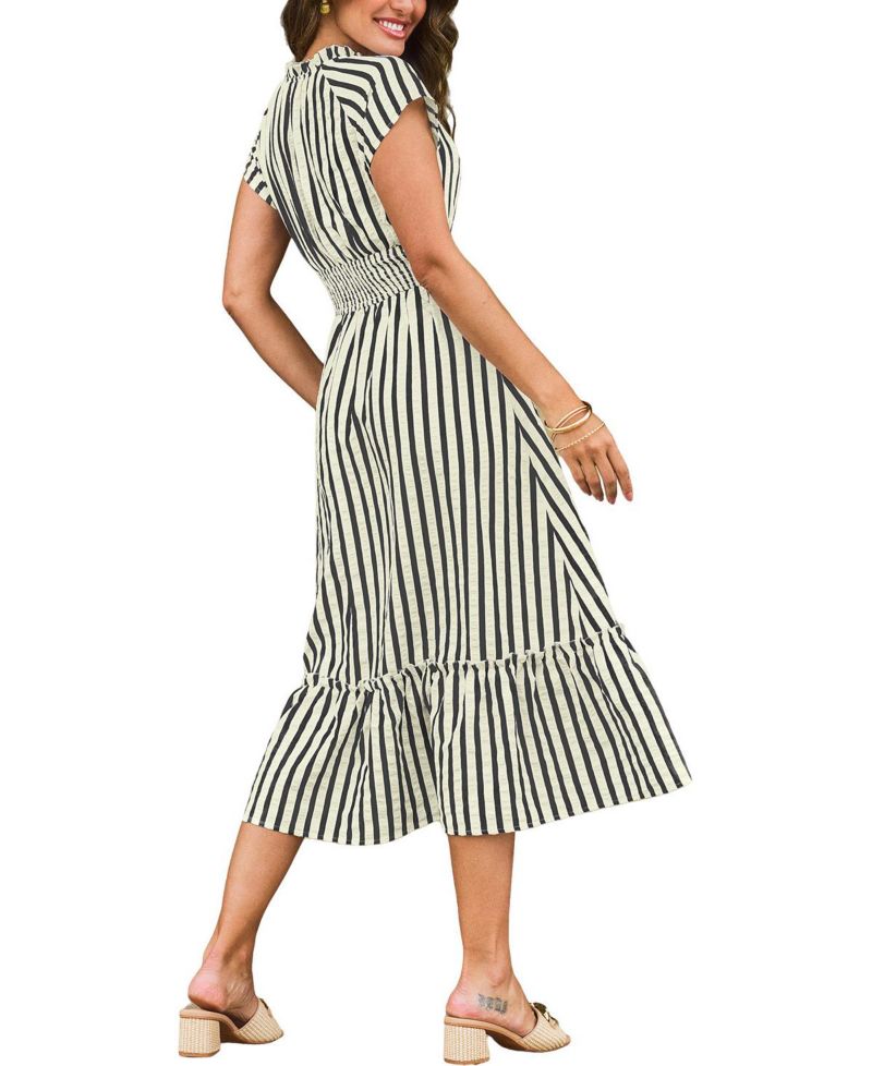 Women's Sunset Cruise Striped Midi Beach Dress