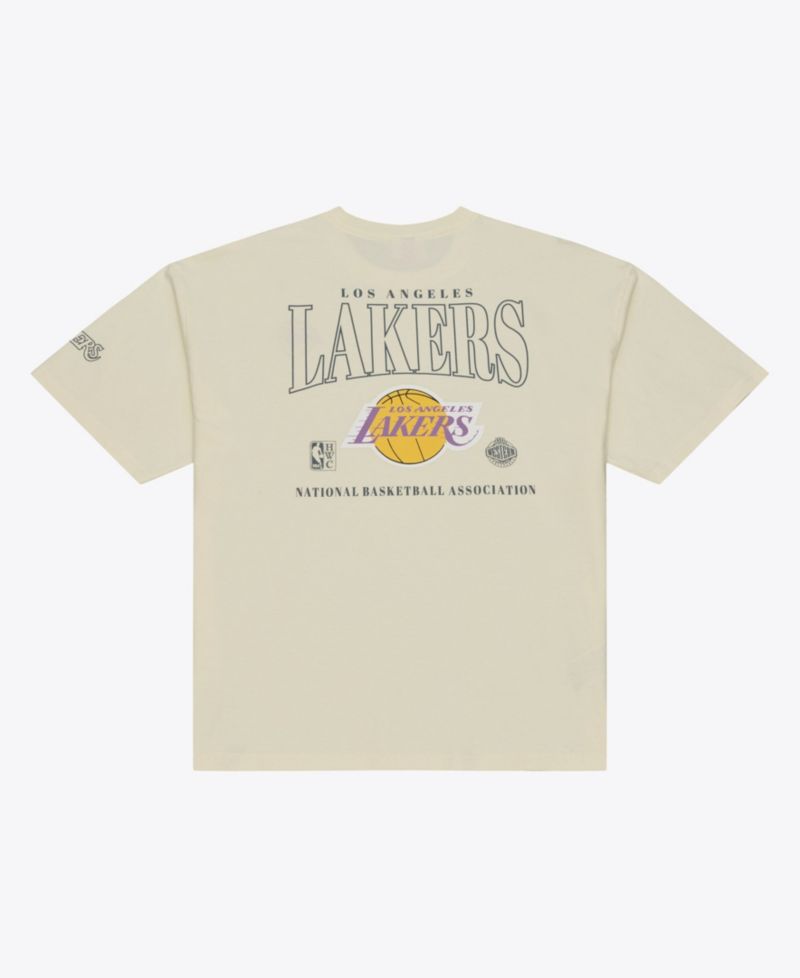 Men's Oatmeal Los Angeles Lakers Heritage Hues Oversized T-Shirt