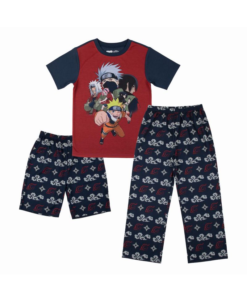 Boys Youth 3-Piece Sleep Set with Tee Shirt, Shorts, and Sleep Pants