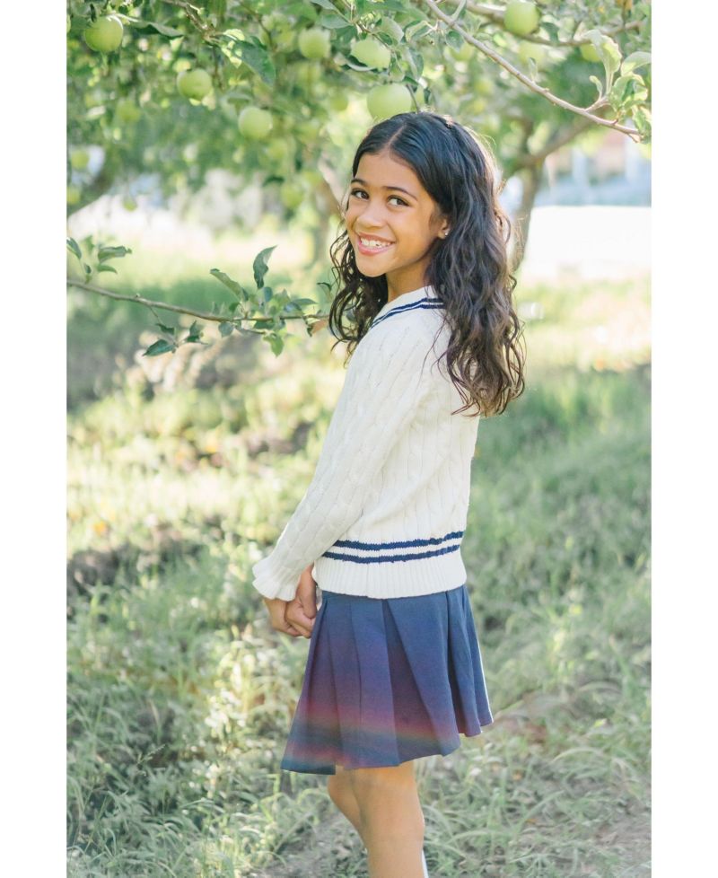 Baby Girls Hope and Henry Long Sleeve V-Neck Cricket Sweater
