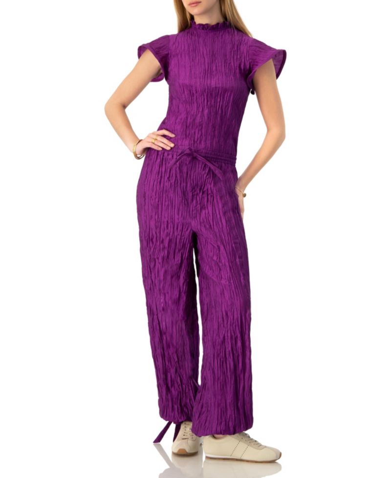 Women's Straight Blouse with Ruffle Short Sleeves
