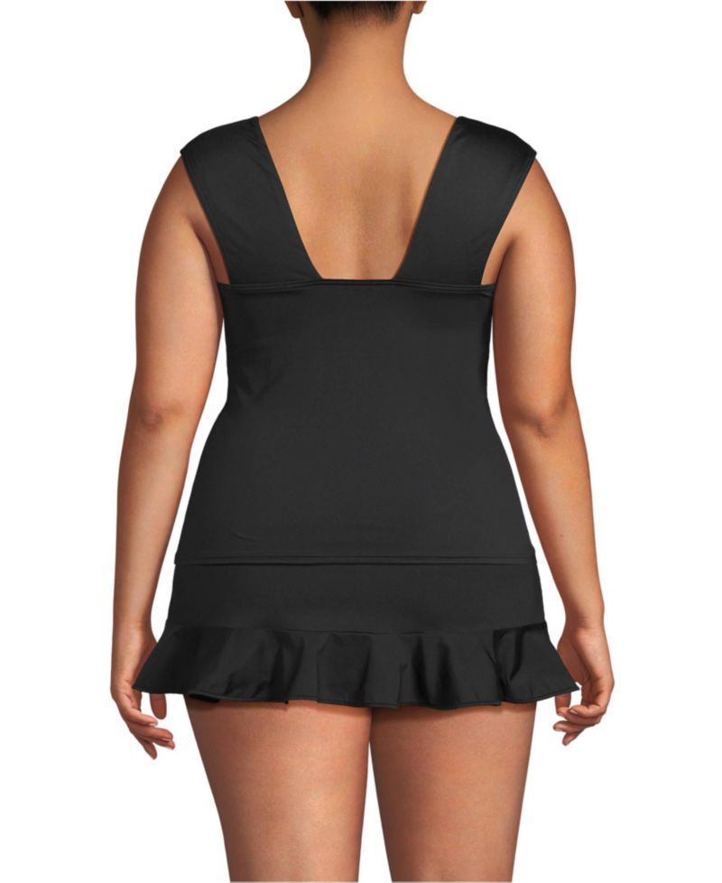 Plus Size Square Neck Underwire Tankini Top