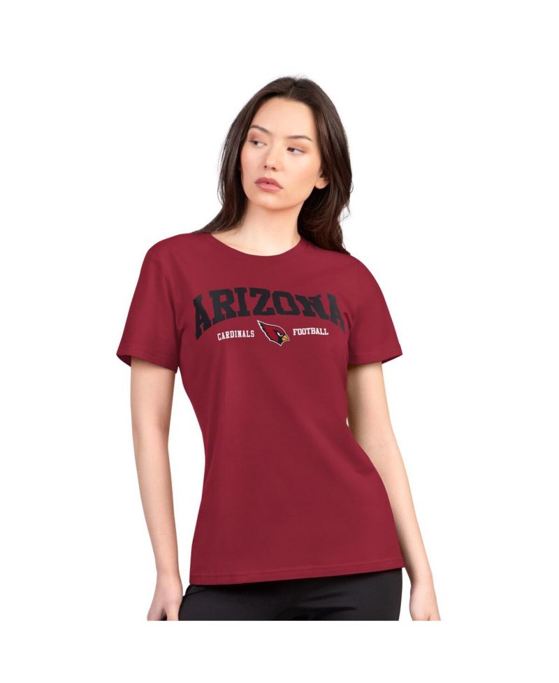 Women's Cardinal Arizona Cardinals Super-Slim Lightweight Winning Crew T-Shirt