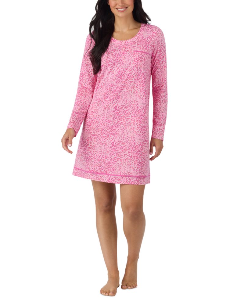 Women's Long-Sleeve Crewneck Knit Sleep Shirt