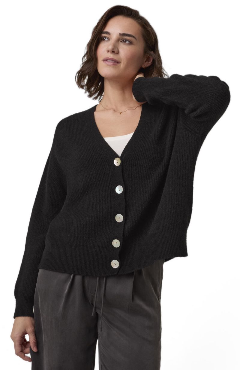 Women's Slouchy Ribbed V-Neck Cardigan