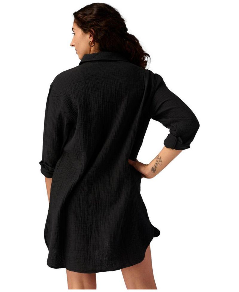 Women's Cotton Gauze Long-Sleeve Button-Up Shirt