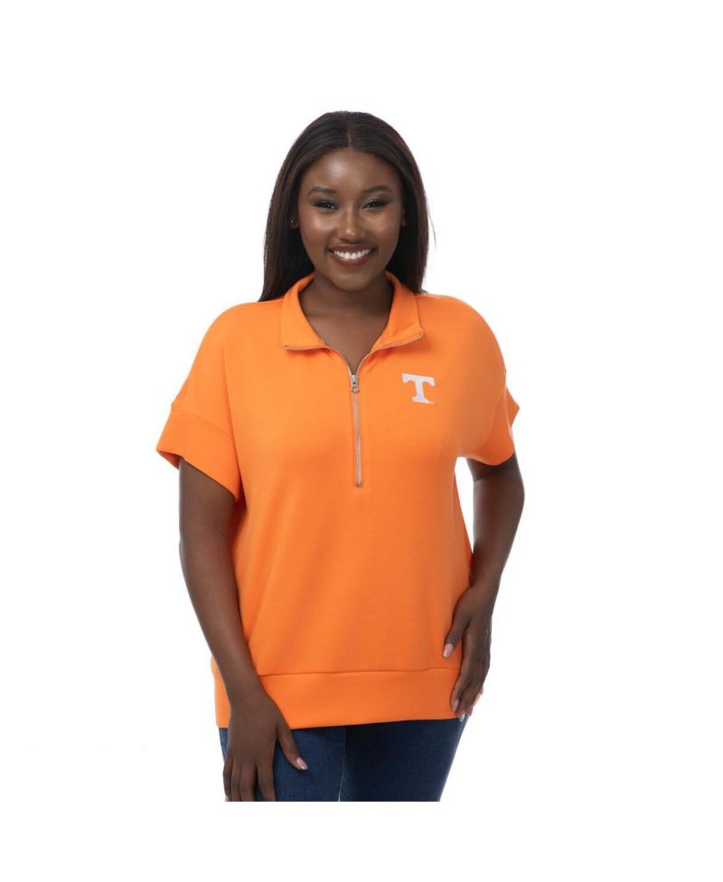 Women's Tennessee Orange Tennessee Volunteers Tri-Blend Quarter-Zip Flowy Top