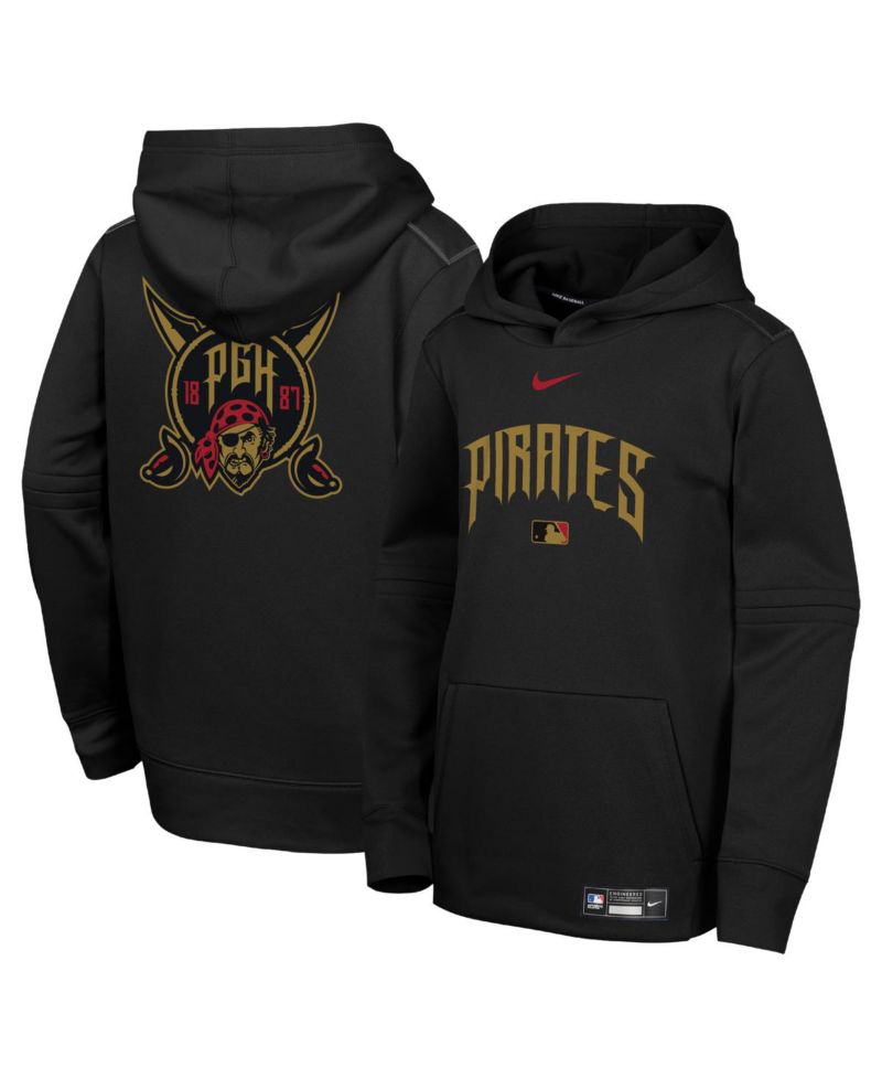 Big Boys and Girls Black Pittsburgh Pirates 2026 City Connect Authentic Collection Therma-FIT Hoodie