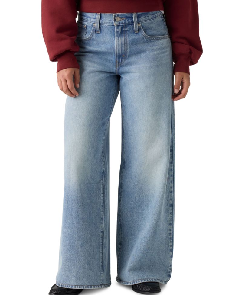 Women's Middy Mid-Rise Wide-Leg Retro Jeans