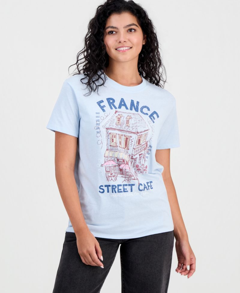 Juniors' France Street Cafe T-Shirt