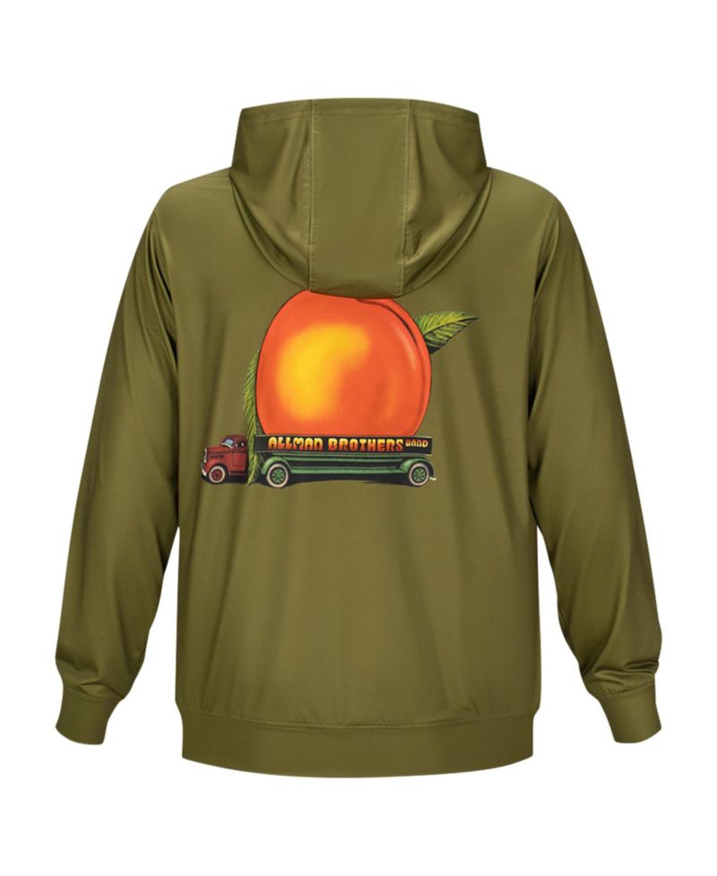 Men's and Women's Olive The Allman Brothers Band Peach Truck Pullover Hoodie