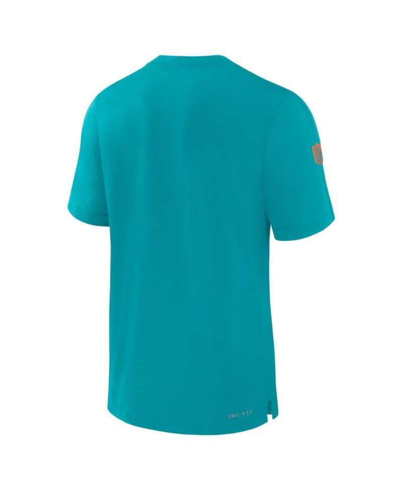 Men's Aqua Miami Dolphins Sideline Player Performance T-Shirt