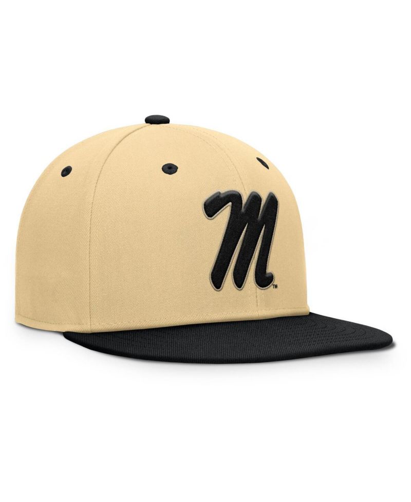 Men's Khaki/Black Ole Miss Rebels Balance Fitted Hat