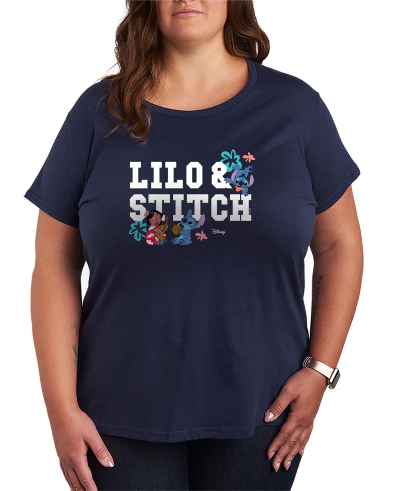 Plus Size Lilo Stitch Collegiate Graphic T-Shirt