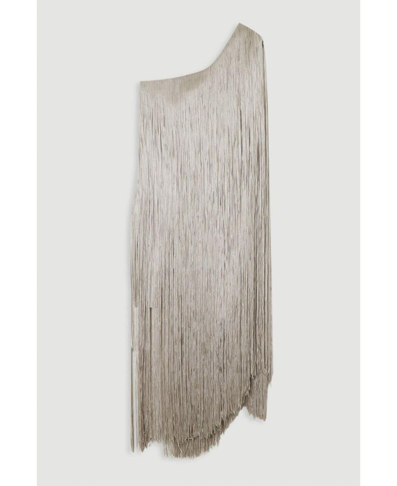 Women's One-Shoulder Fringe Mini Dress