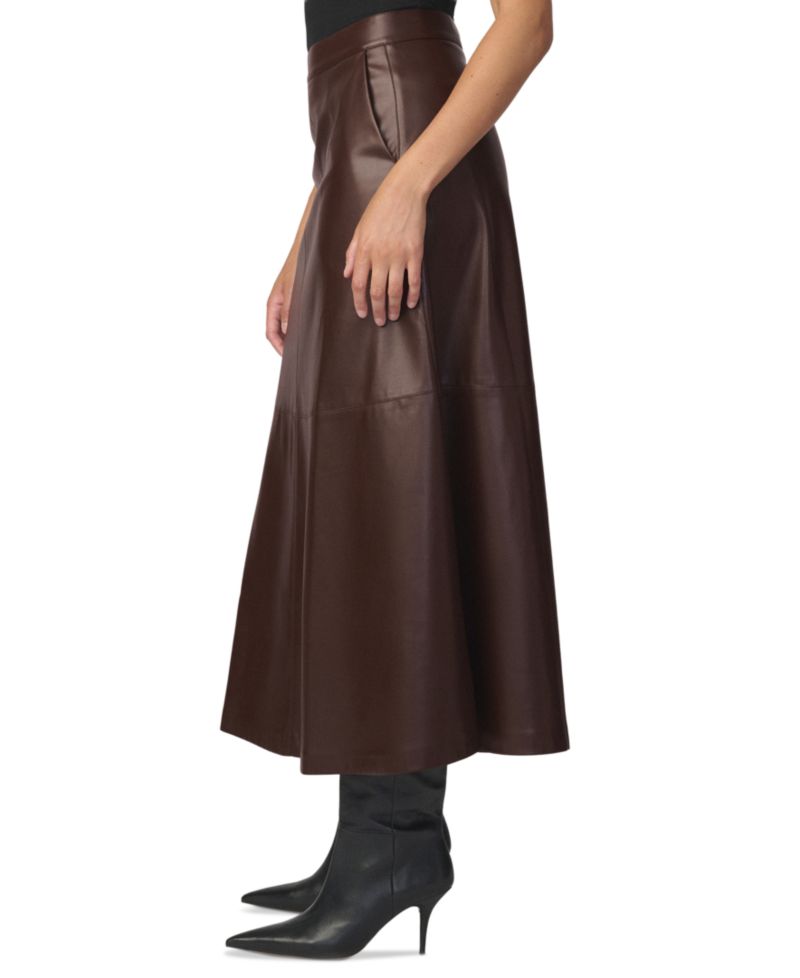 Women's Tavi High-Waisted Faux-Leather Midi Skirt