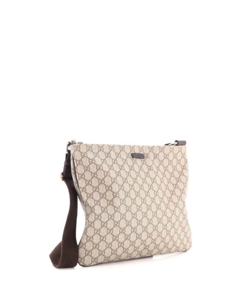 Large Zip Top Messenger Bag GG Coated Canvas