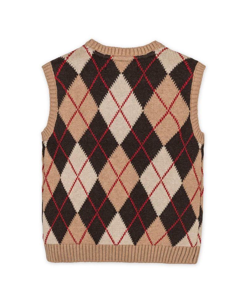 Hope and Henry Little and Big Boys' Organic V-Neck Argyle Sweater Vest