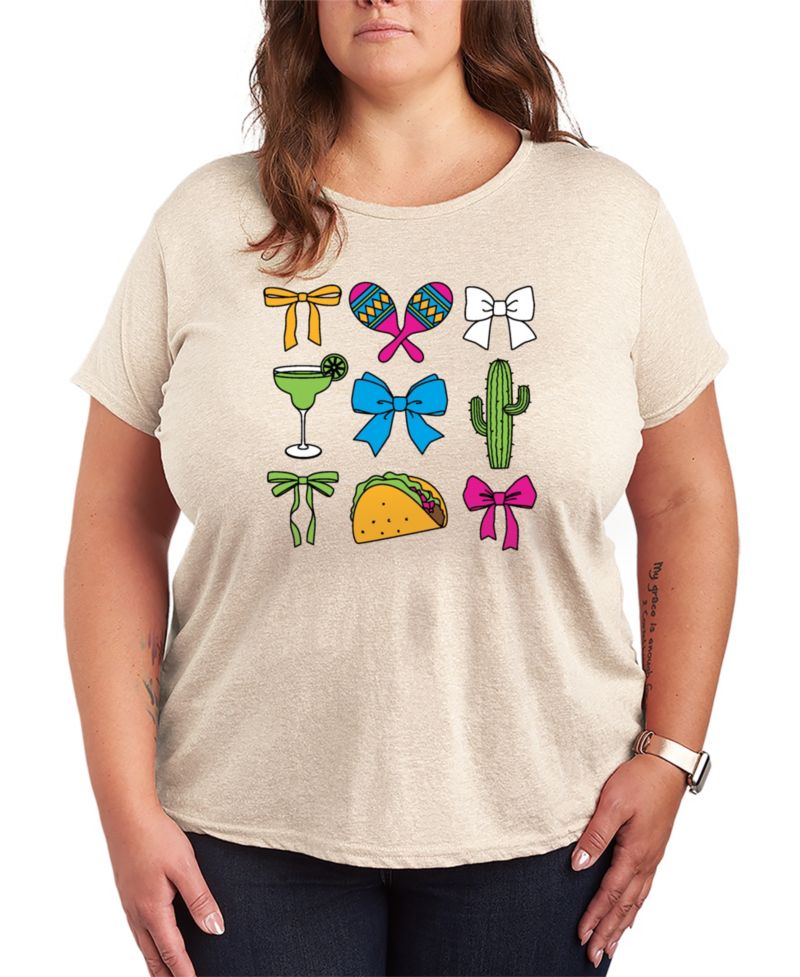 Plus Size Instant Message Cinco De Mayo Bows Short-Sleeve Graphic T-Shirt