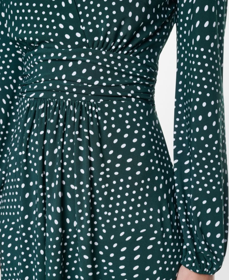 Women's Long-Sleeve Wrap Fit & Flare Dress