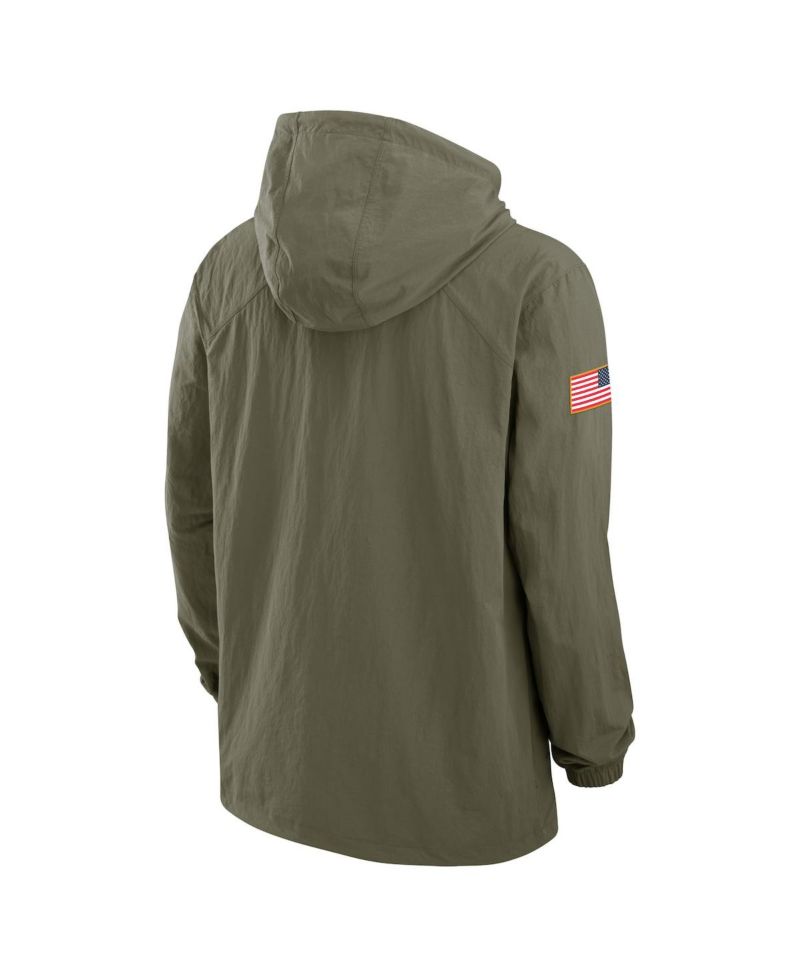 Men's Olive Georgia Bulldogs 2024 Military Appreciation Full-Snap Hoodie Military Jacket