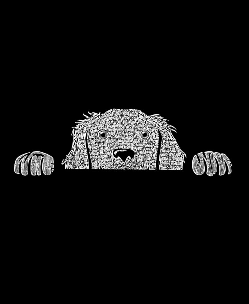Men's Peeking Dog Word Art Tank Top