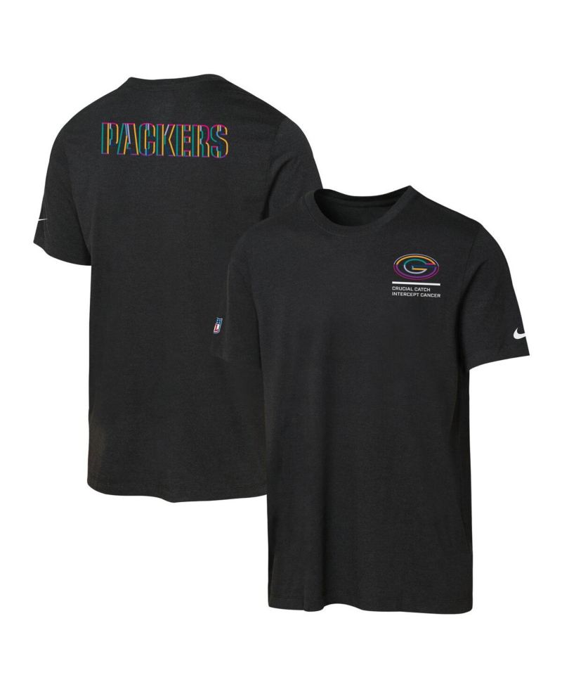 Big Boys and Girls Black Green Bay Packers 2025 NFL Crucial Catch Tri-Blend Dri-FIT T-Shirt