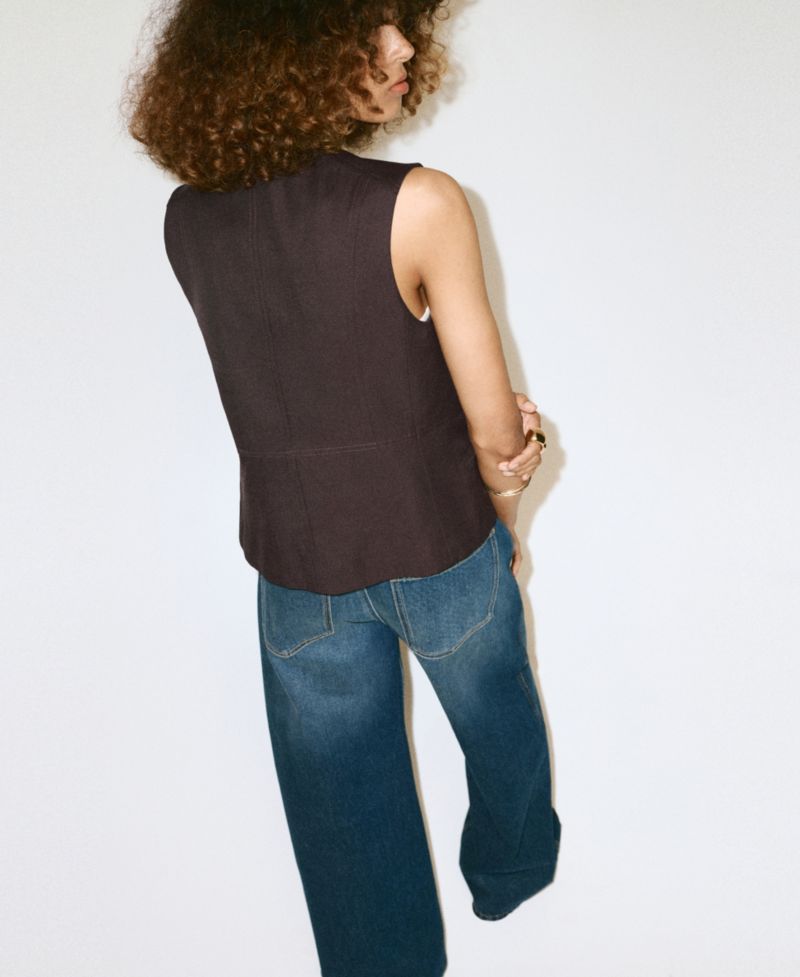 Women's Tailored Crewneck Lyocell-Blend Vest