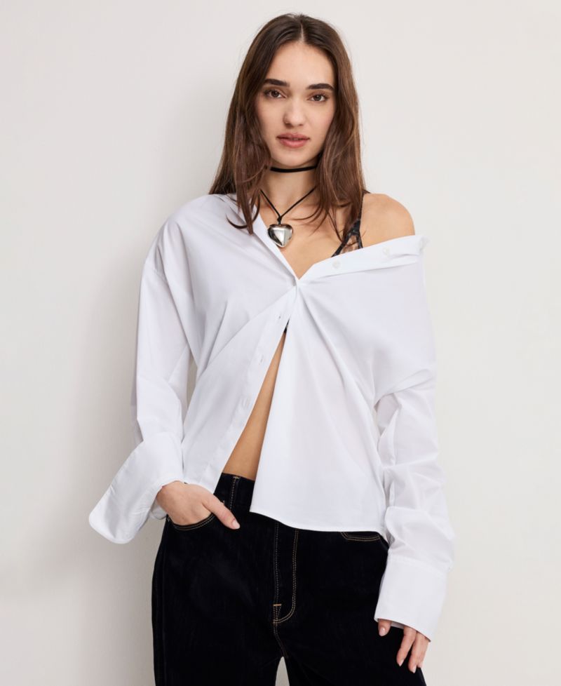 Women's Poplin Oversized Shirt, Regular and Plus