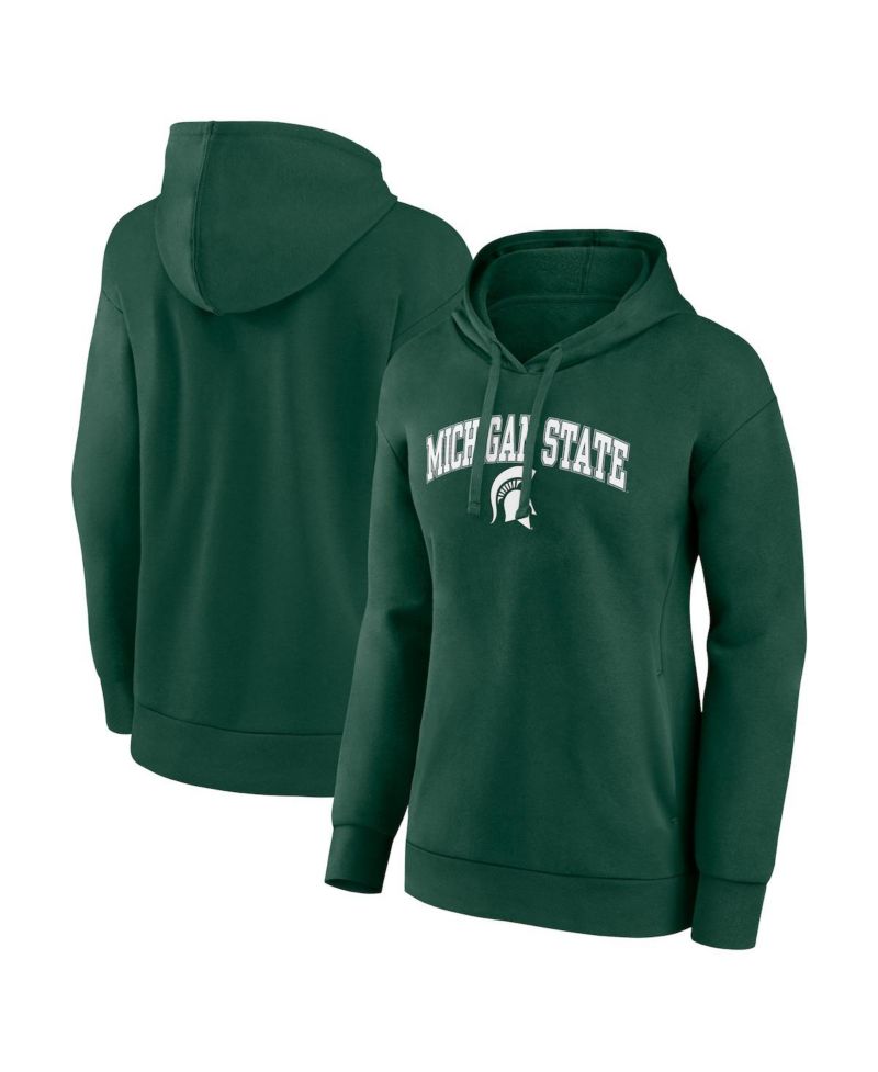 Women's Green Michigan State Spartans Evergreen Campus Pullover Hoodie