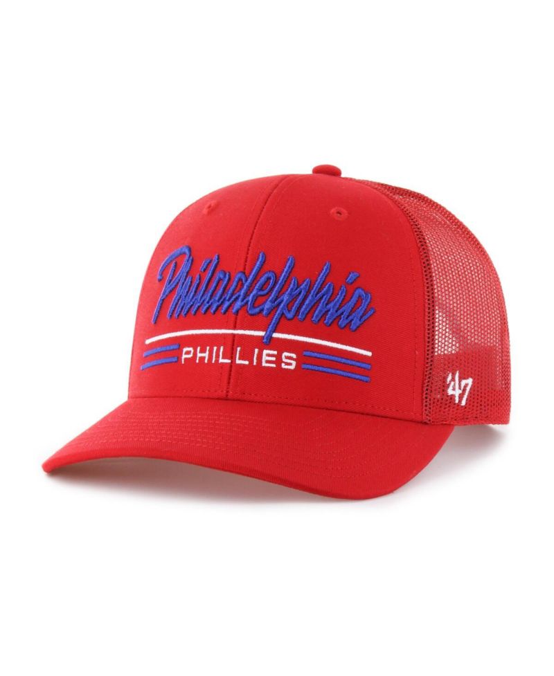 Men's Red Philadelphia Phillies Garner Trucker Adjustable Hat