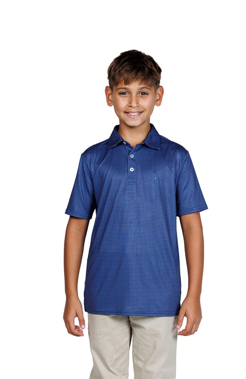 Boys Mini Houndstooth Performance Polo