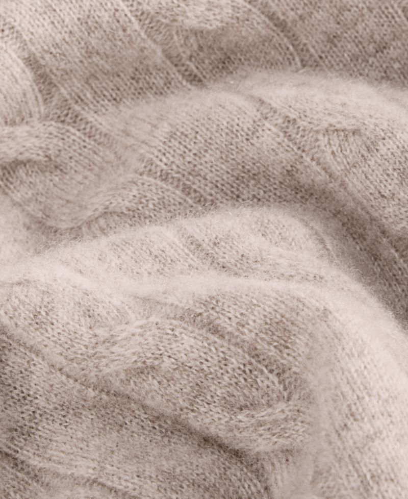 Petite Cable-Knit Crewneck 100% Cashmere Sweater