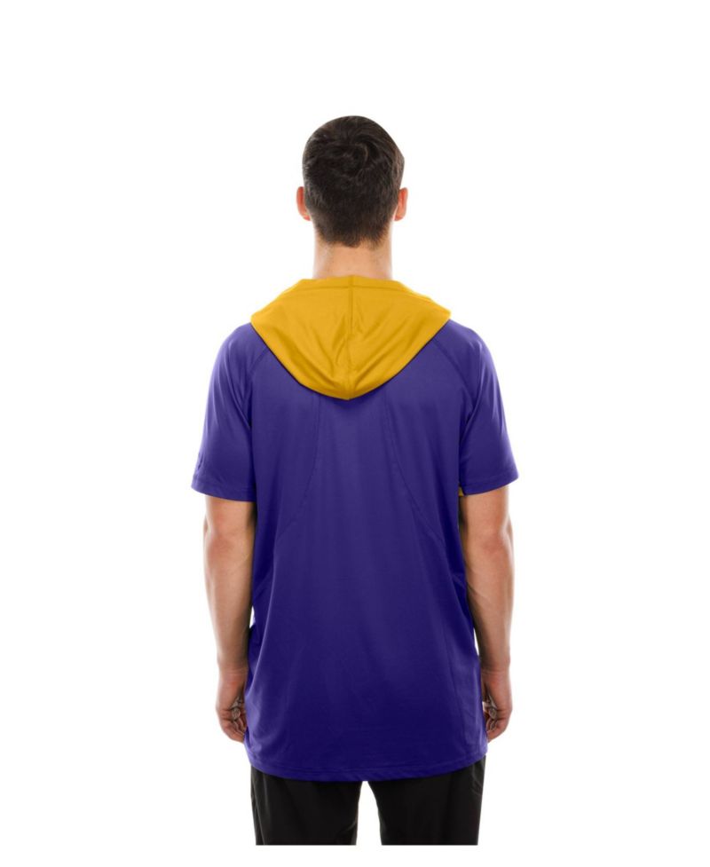 Men's Purple Minnesota Vikings Combine Authentic Hooded Raglan Short-Sleeve T-Shirt