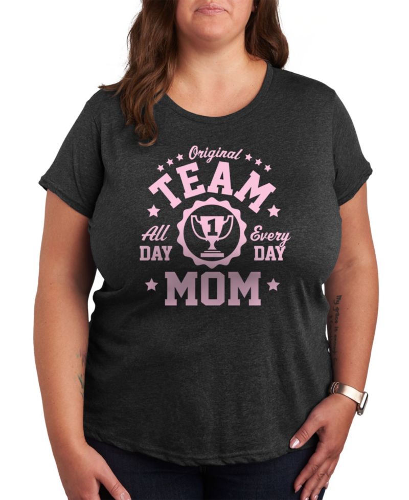 Women's Trendy Plus Size Team Mom Graphic T-Shirt