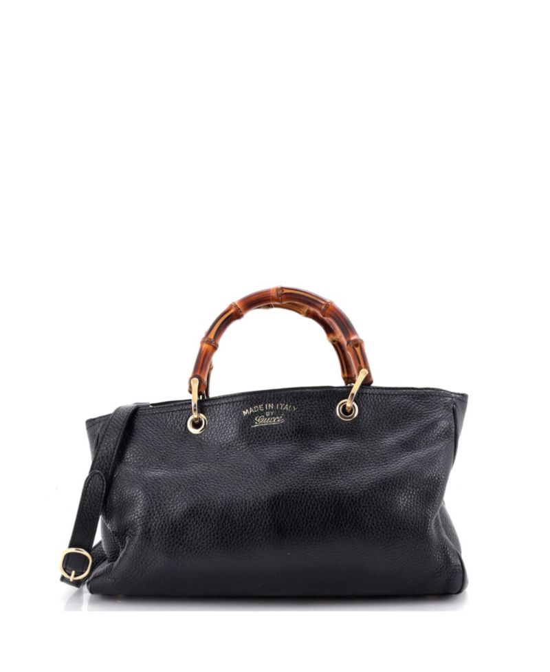 Medium Bamboo Shopper Tote Leather